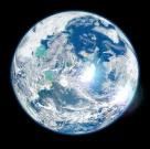 Space view of habitable exoplanet similar to Earth